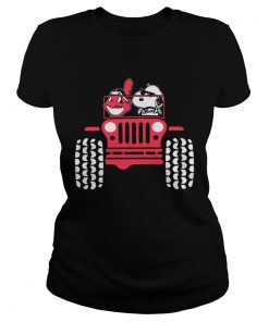 Snoopy and Cleveland Indians driving Jeep  Classic Ladies