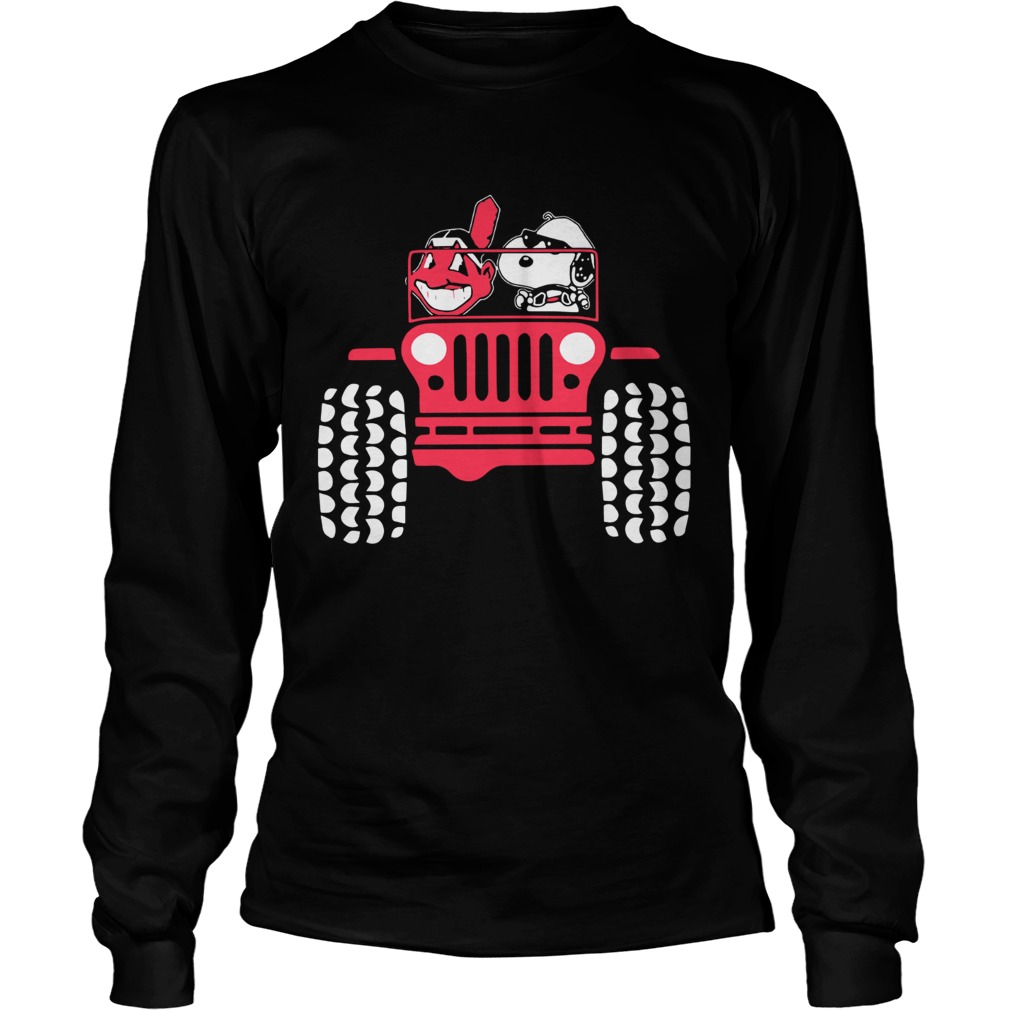 Snoopy and Cleveland Indians driving Jeep LongSleeve