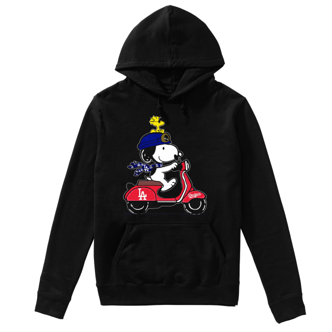 Snoopy driving Vespa Los Angeles Dodgers Unisex Hoodie