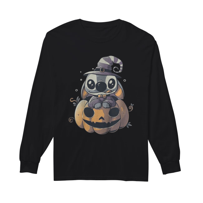 Stitch Pumpkin Halloween Long Sleeved T-shirt 