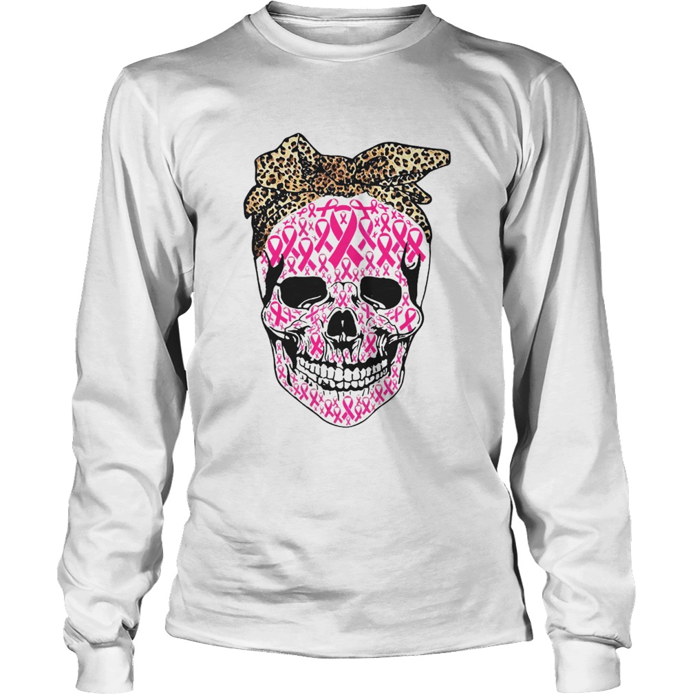 Sugar Skull breast cancer with bandana LongSleeve