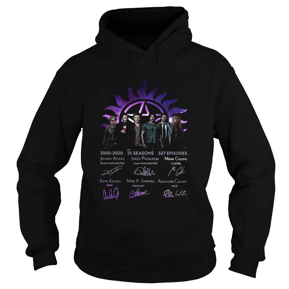 Supernatural 2005 2020 15 seasons 327 episodes signatures Hoodie