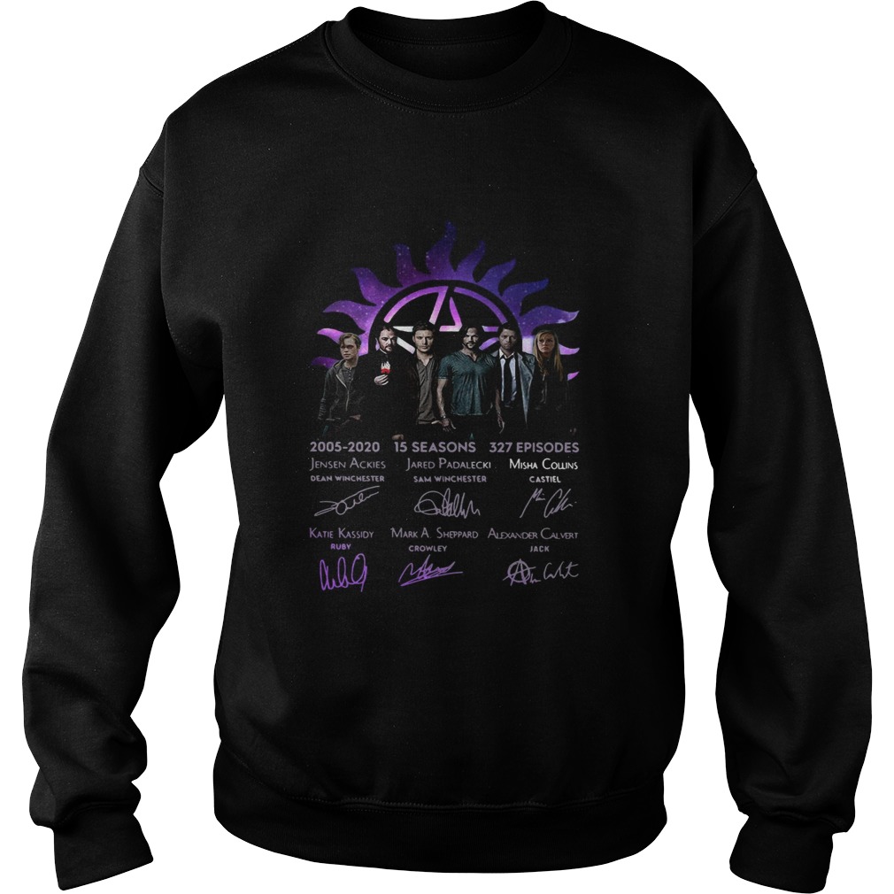 Supernatural 2005 2020 15 seasons 327 episodes signatures Sweatshirt