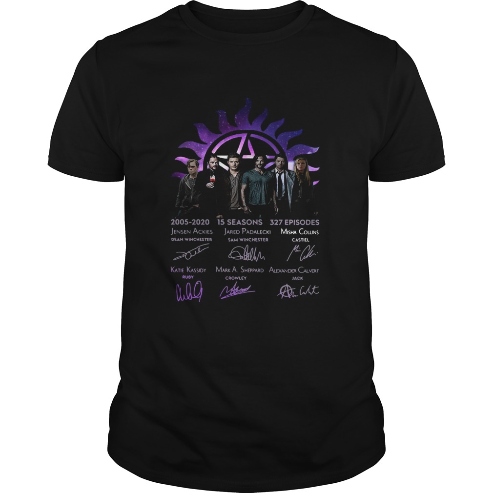 Supernatural 2005 2020 15 seasons 327 episodes signatures shirt
