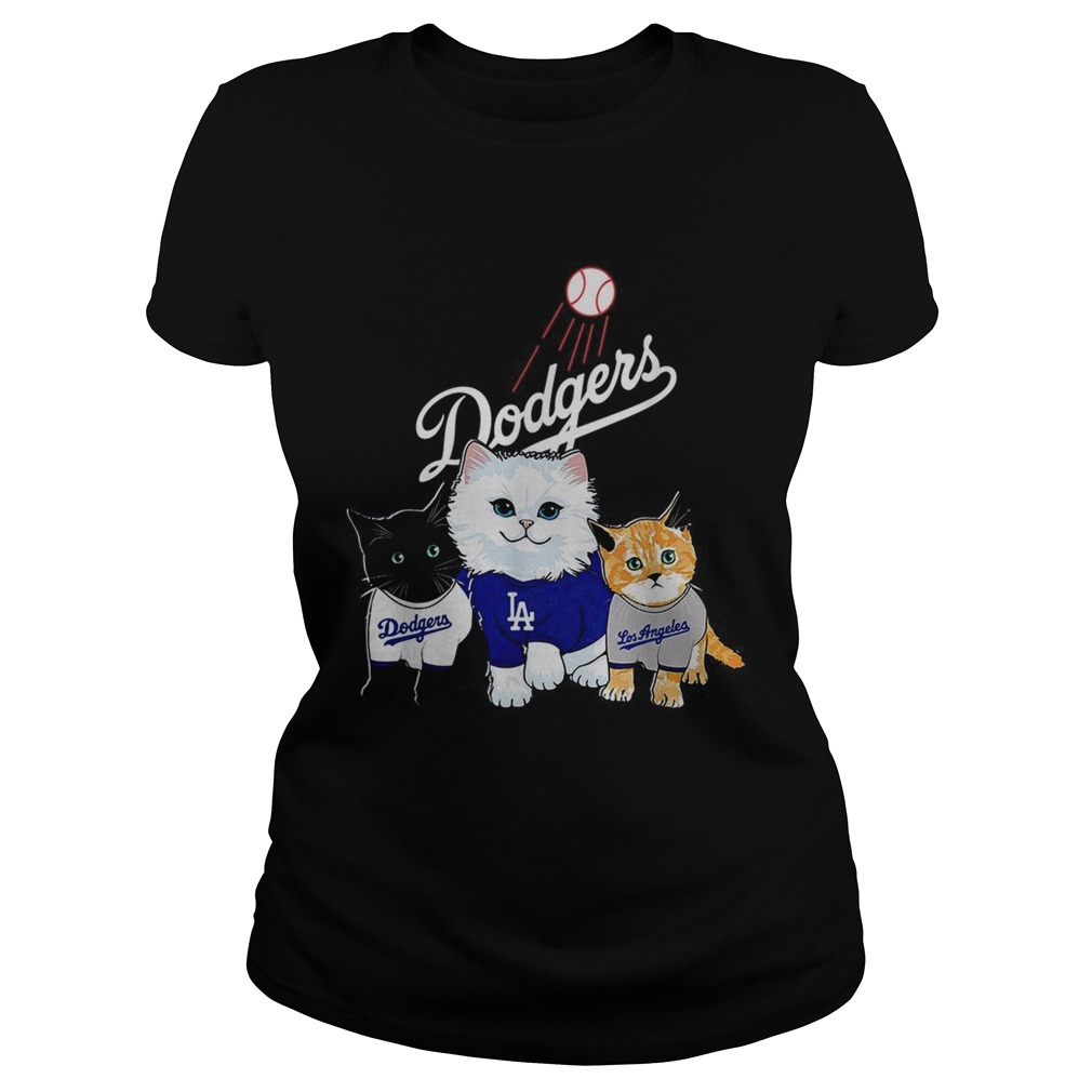 Three cat black white and yellow Los Angeles Dodgers Classic Ladies