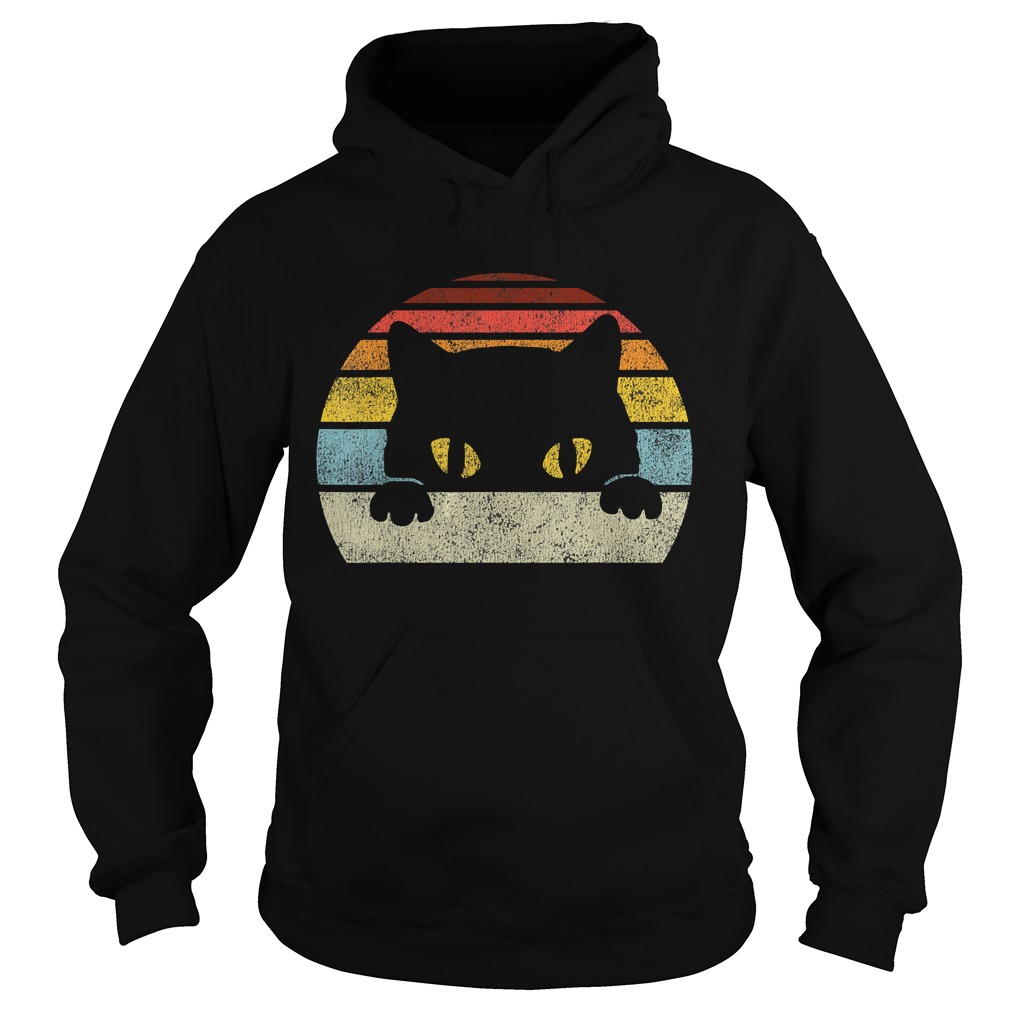 Vintage Black Cat Lover Retro Style Cats Gift TShirt Hoodie