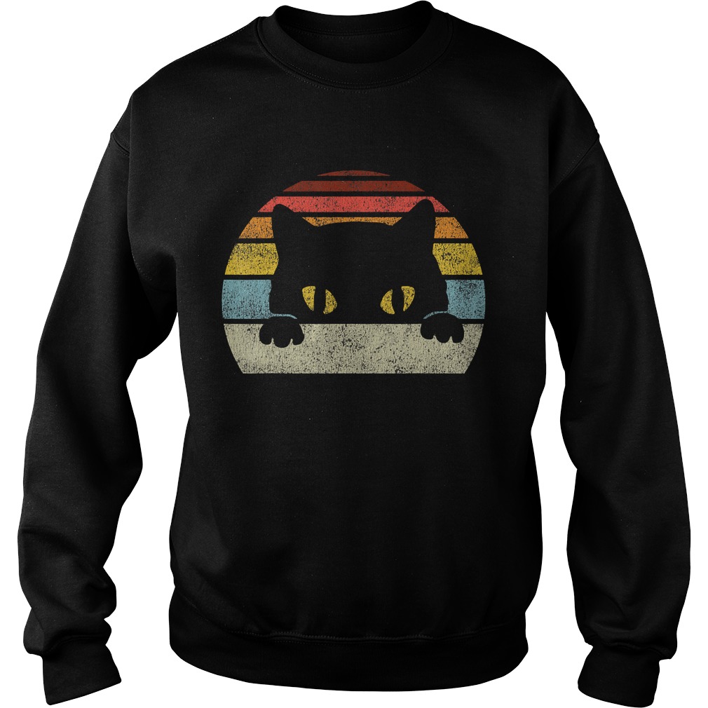 Vintage Black Cat Lover Retro Style Cats Gift TShirt Sweatshirt