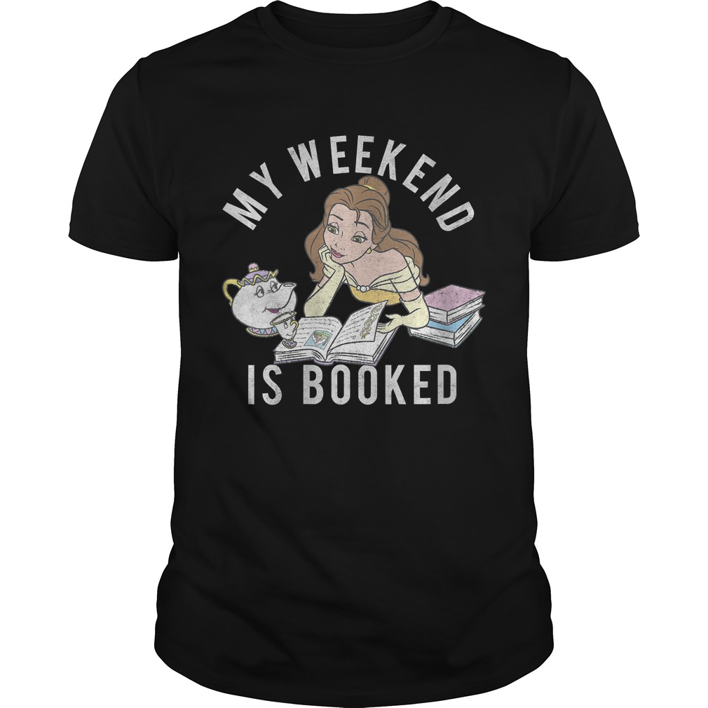Womens Disney Beauty And The Beast My Weekend Is Booked Portrait VNeck TShirt