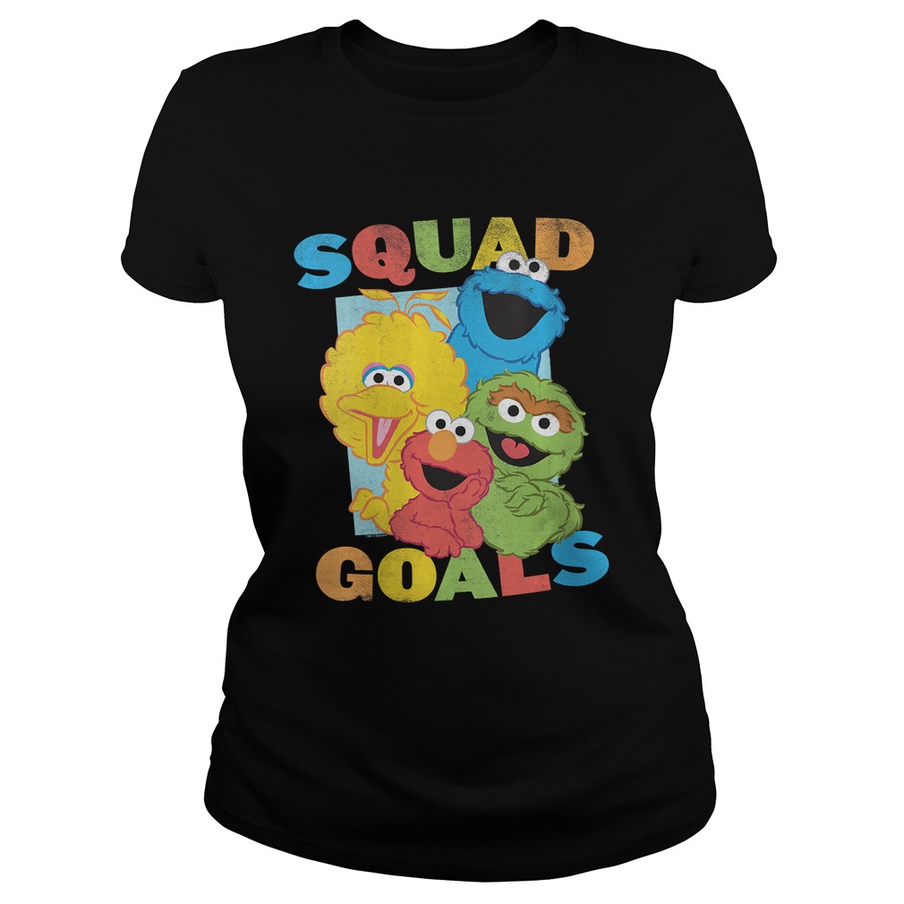 Womens Sesame Street Squad Goals VNeck TShirt Classic Ladies
