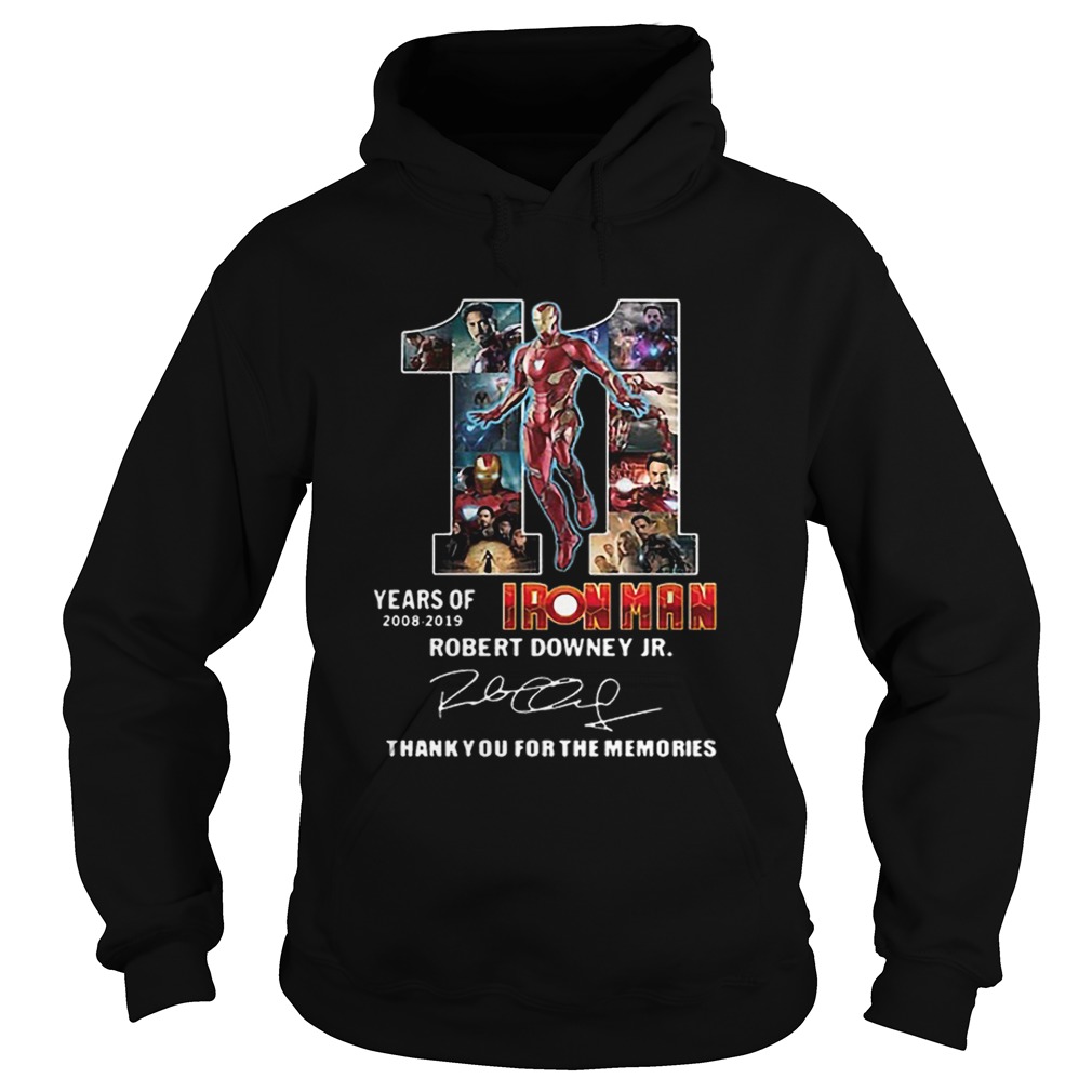 11 years of Iron Man 2008 2019 Robert Downey Jr signature Hoodie