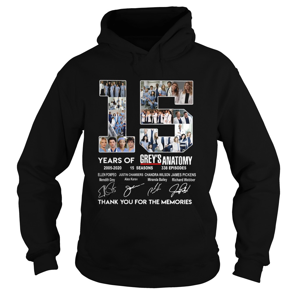 15 years of Greys Anatomy 2005 2020 thank you Hoodie