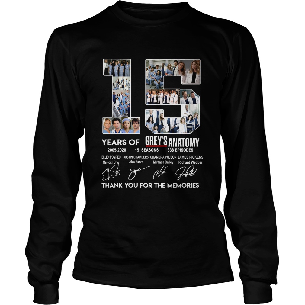 15 years of Greys Anatomy 2005 2020 thank you LongSleeve