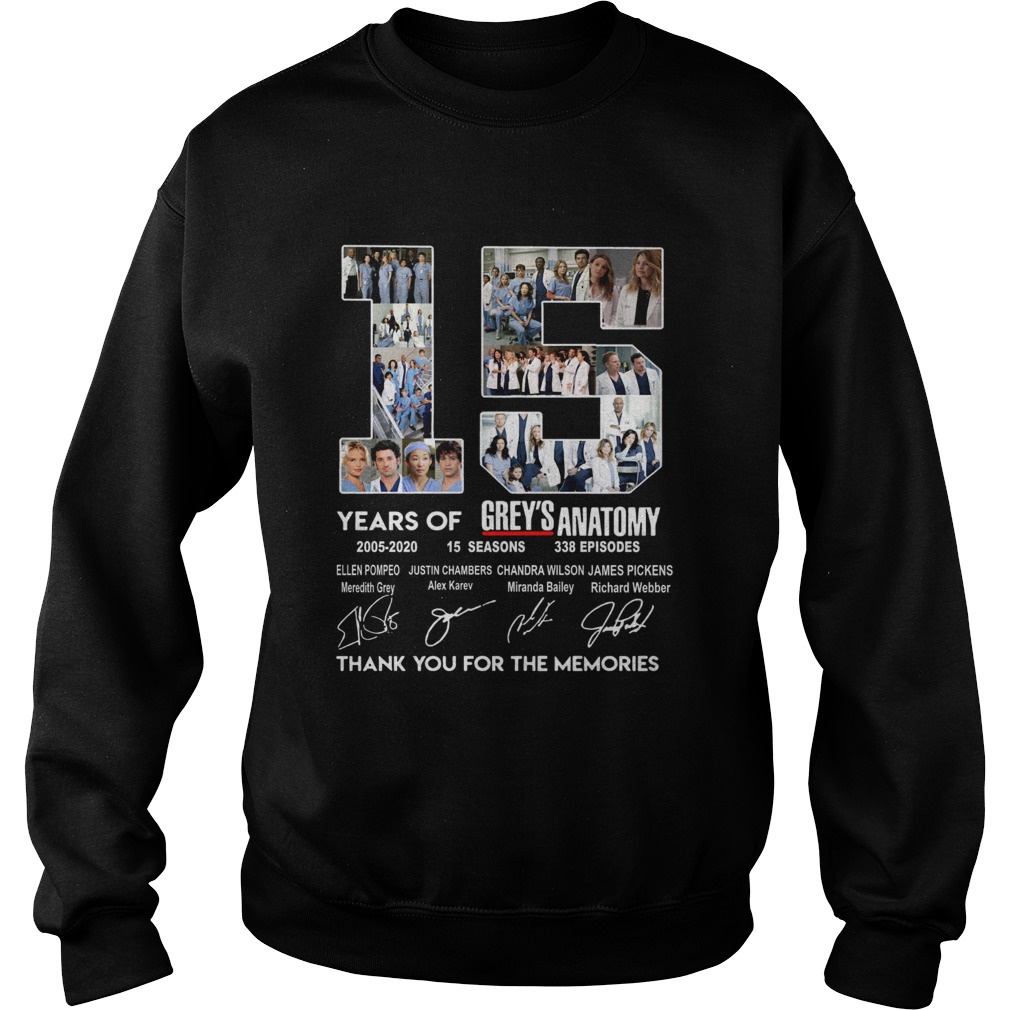 15 years of Greys Anatomy 2005 2020 thank you Sweatshirt