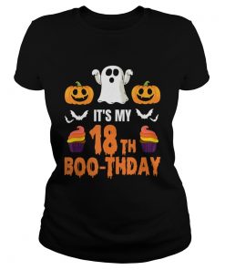 1571797090Halloween 18th Birthday Boo-thday T-Shirt Classic Ladies