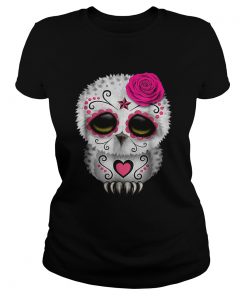 Awesome Owl Sugar Skull Trick Or Treat Pumpkin Halloween Boo  Classic Ladies