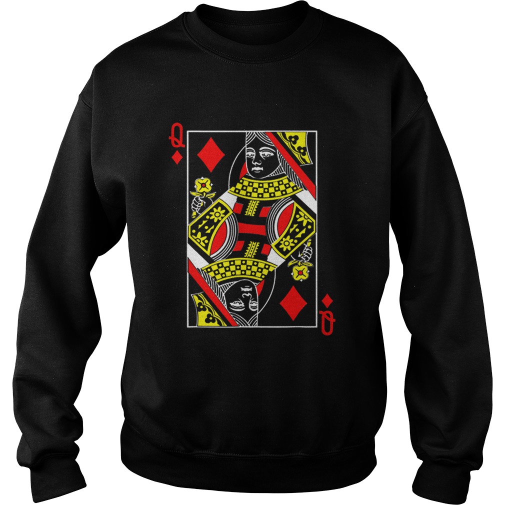 Awesome Queen Of Diamonds Cute Playing Card 2019 Halloween Sweatshirt