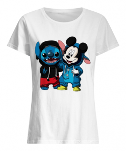 Baby Stitch and Mickey mouse  Classic Women's T-shirt