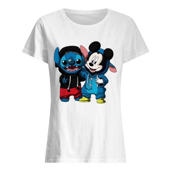 Baby Stitch and Mickey mouse Classic Women's T-shirt