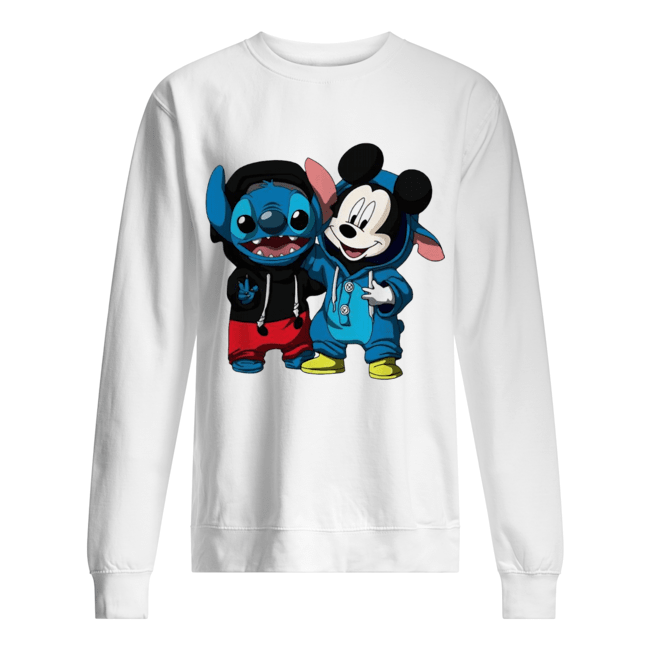 Baby Stitch and Mickey mouse Unisex Sweatshirt