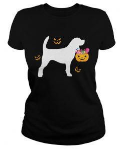Beagle Halloween Costume Pumpkin Dog Cute Pet TShirt Classic Ladies