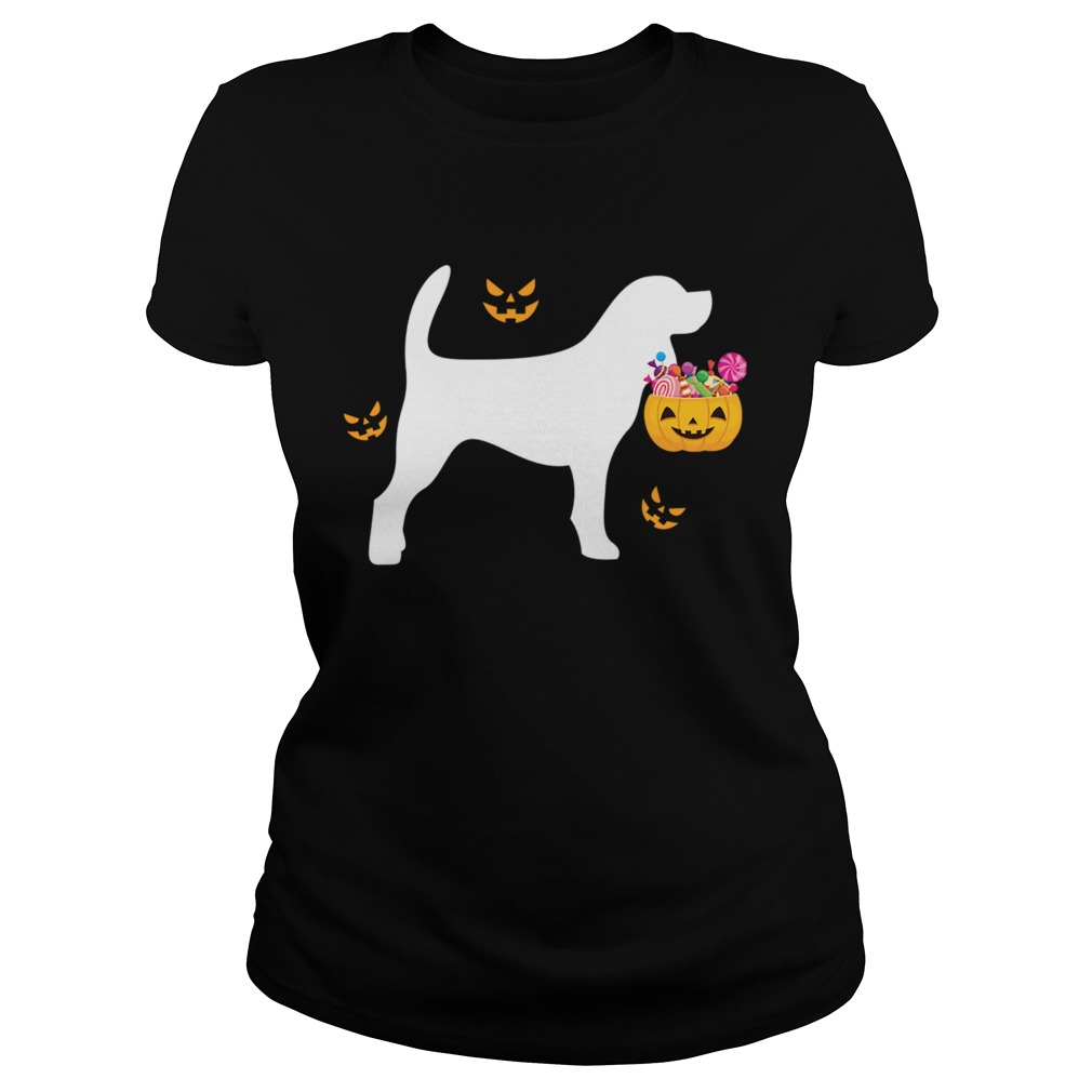 Beagle Halloween Costume Pumpkin Dog Cute Pet TShirt Classic Ladies