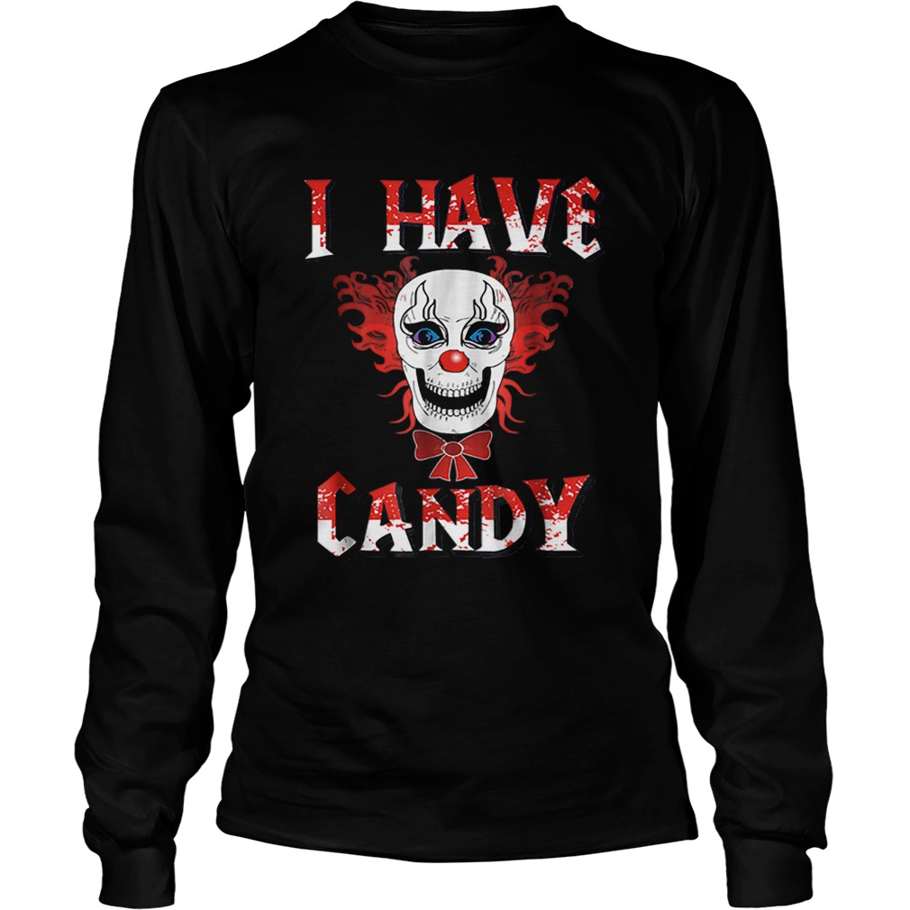 Beautiful I Have Candy Scary Clown CostumeCreepy Mask LongSleeve