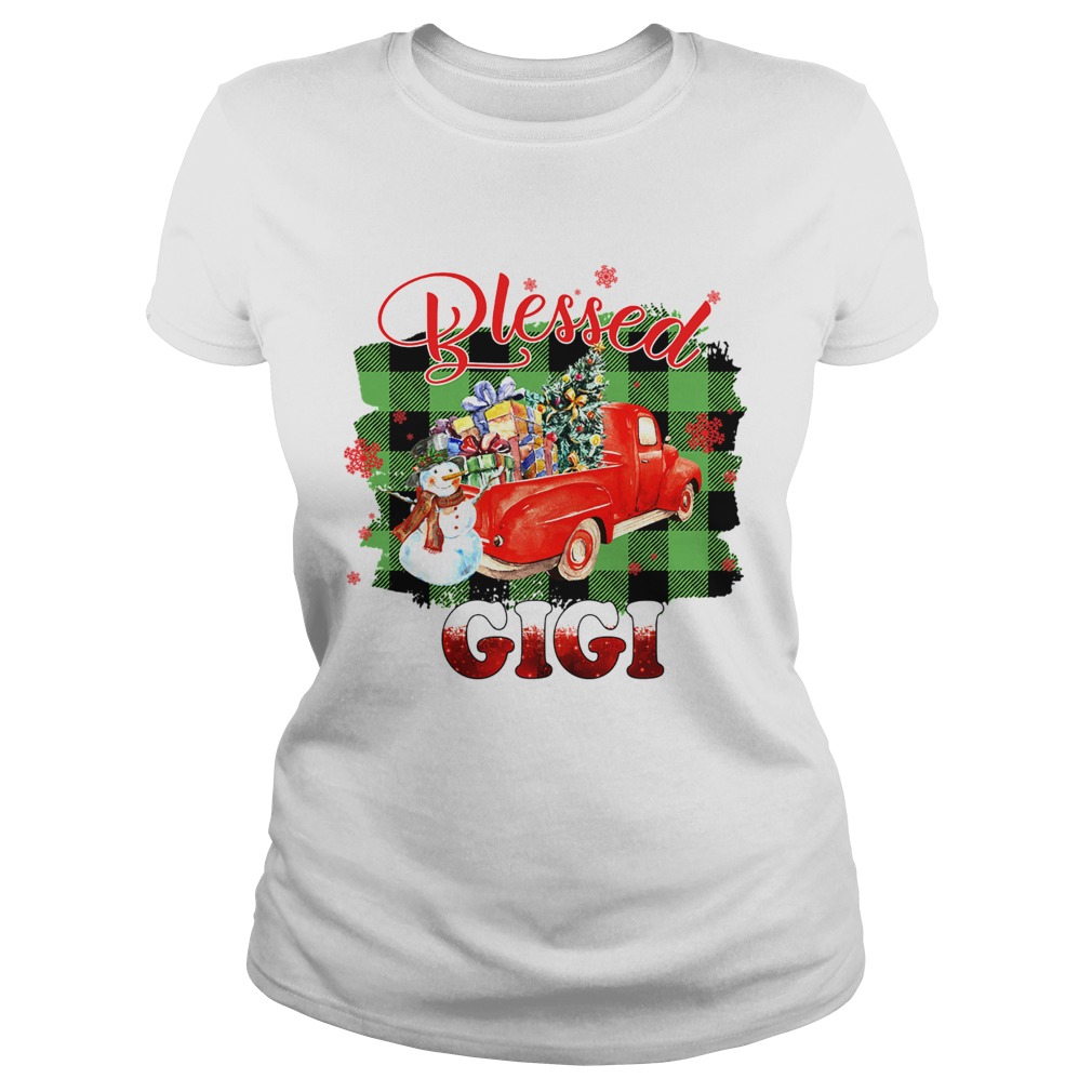 Blessed Gigi Christmas Truck Snowman TShirt Classic Ladies