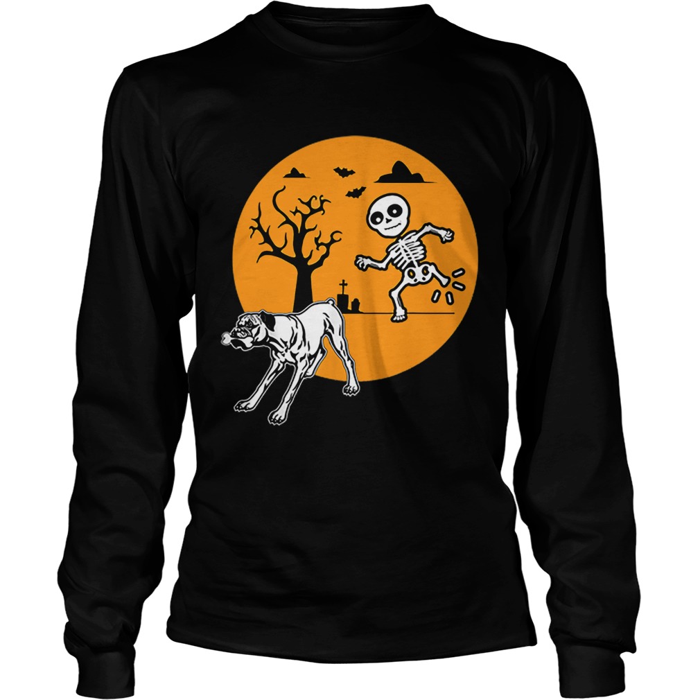Boxer Dog Skeleton Bone Halloween Costume Pet Owners LongSleeve
