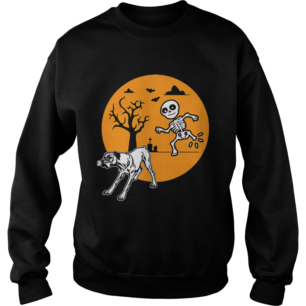 Boxer Dog Skeleton Bone Halloween Costume Pet Owners Sweatshirt