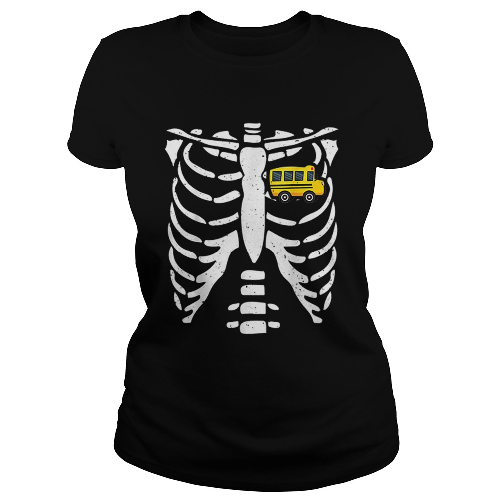 Bus Driver Halloween Costume Skeleton Bone Rib Dad Tee Classic Ladies