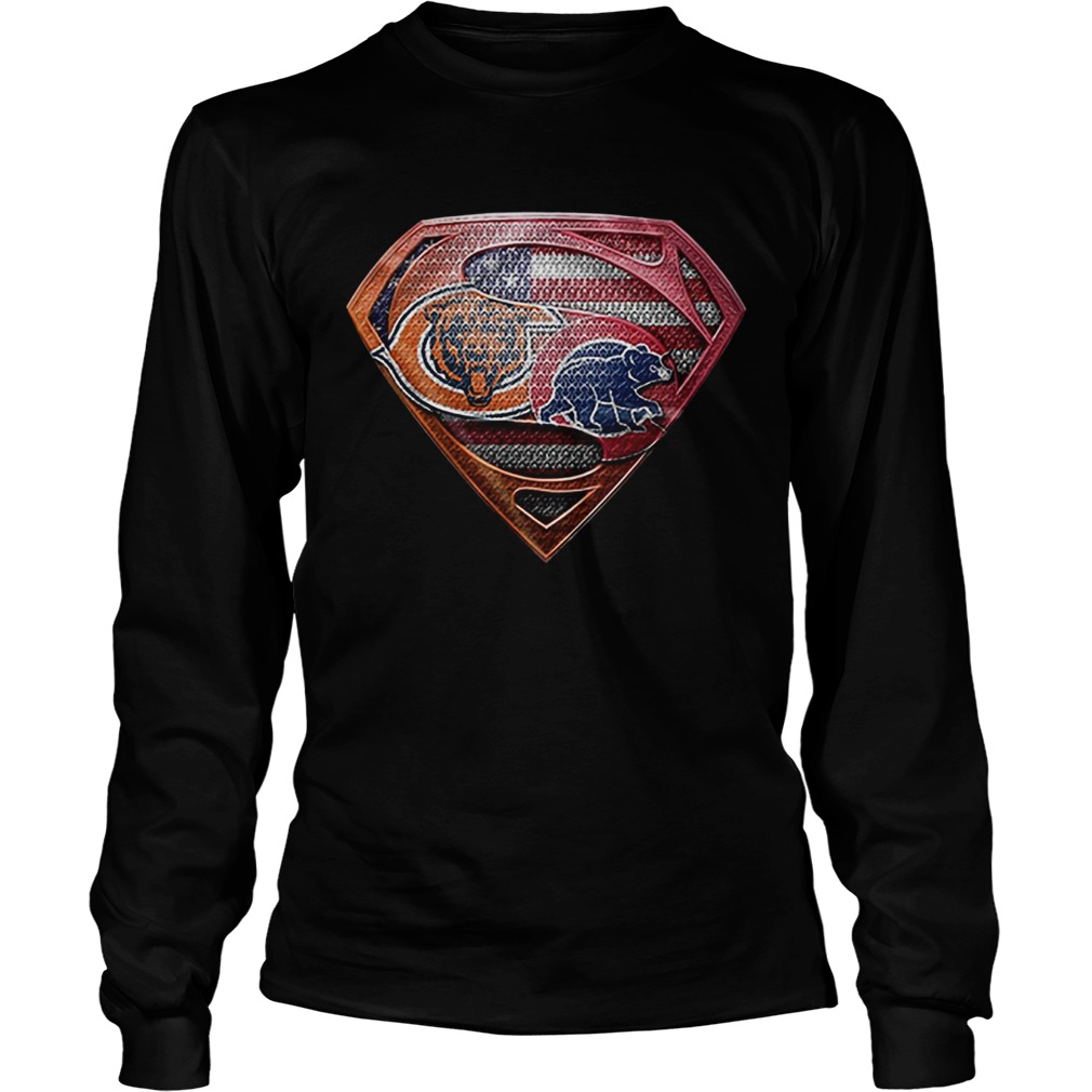Chicago Bears Superman Logo Chicago Cubs LongSleeve
