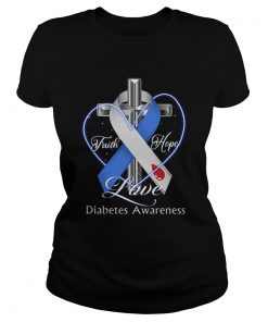 Cross faith hope love Diabetes Awareness  Classic Ladies