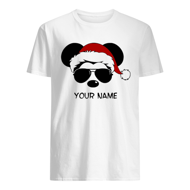 Custom Name Cool Mickey Santa Claus Christmas T Shirt