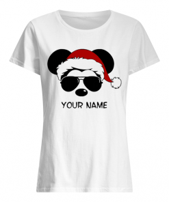Custom Name Cool Mickey Santa Claus Christmas T Shirt Classic Women's T-shirt