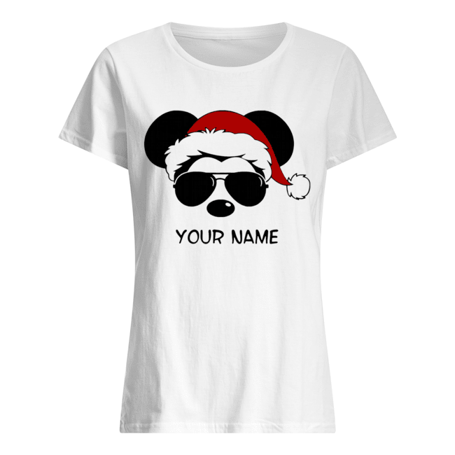 Custom Name Cool Mickey Santa Claus Christmas T Shirt Classic Women's T-shirt