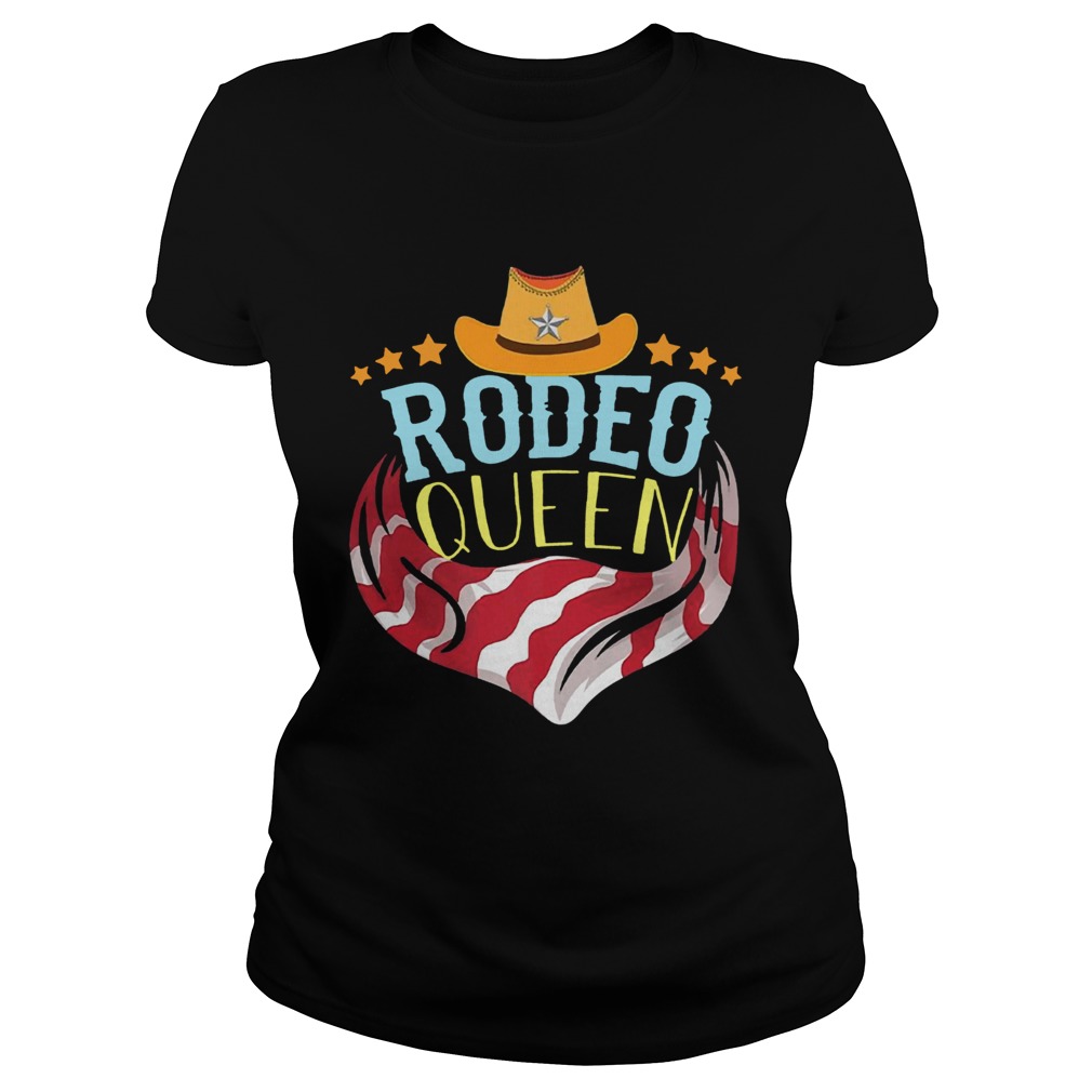 Cute Rodeo Queen Western Barrel Racing Girl Tee Shirt Classic Ladies