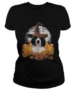 Cute Saint Bernard dog witch on Halloween pumpkin  LlMlTED EDlTlON Classic Ladies
