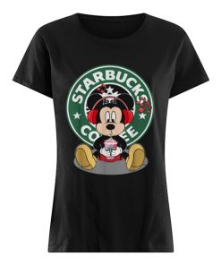 Disney Mickey Mouse Drinking Starbucks Coffee  Classic Women's T-shirt