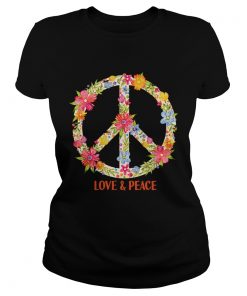 Flower Pattern Peace Symbol Shirt Classic Ladies