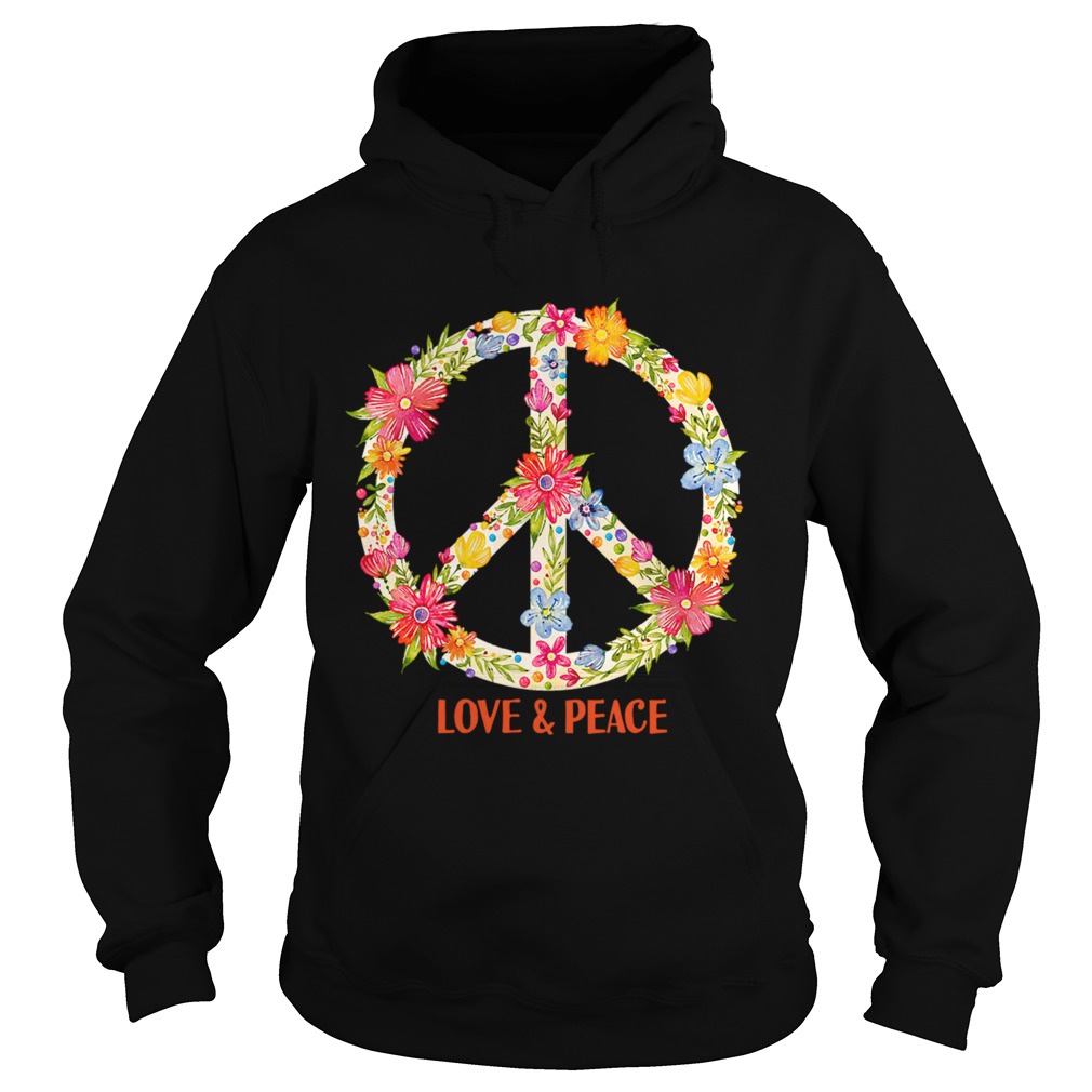 Flower Pattern Peace Symbol Shirt Hoodie