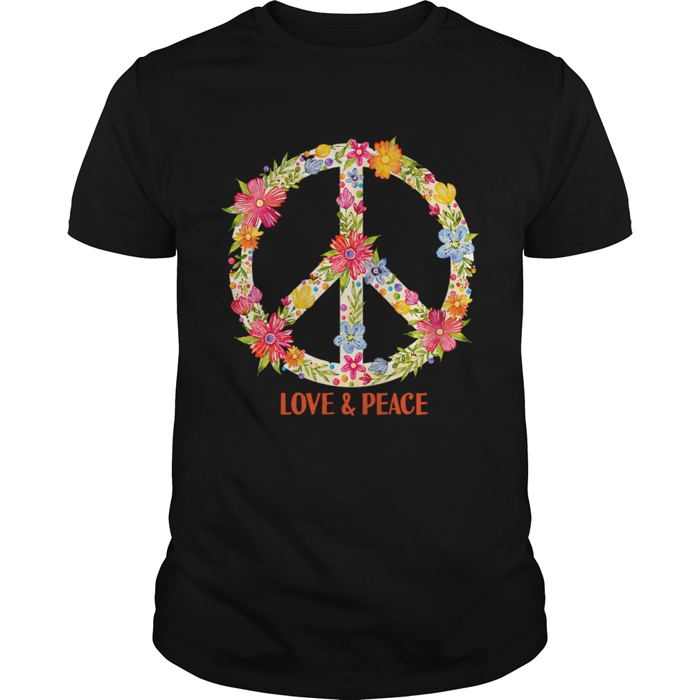 Flower Pattern Peace Symbol Shirt