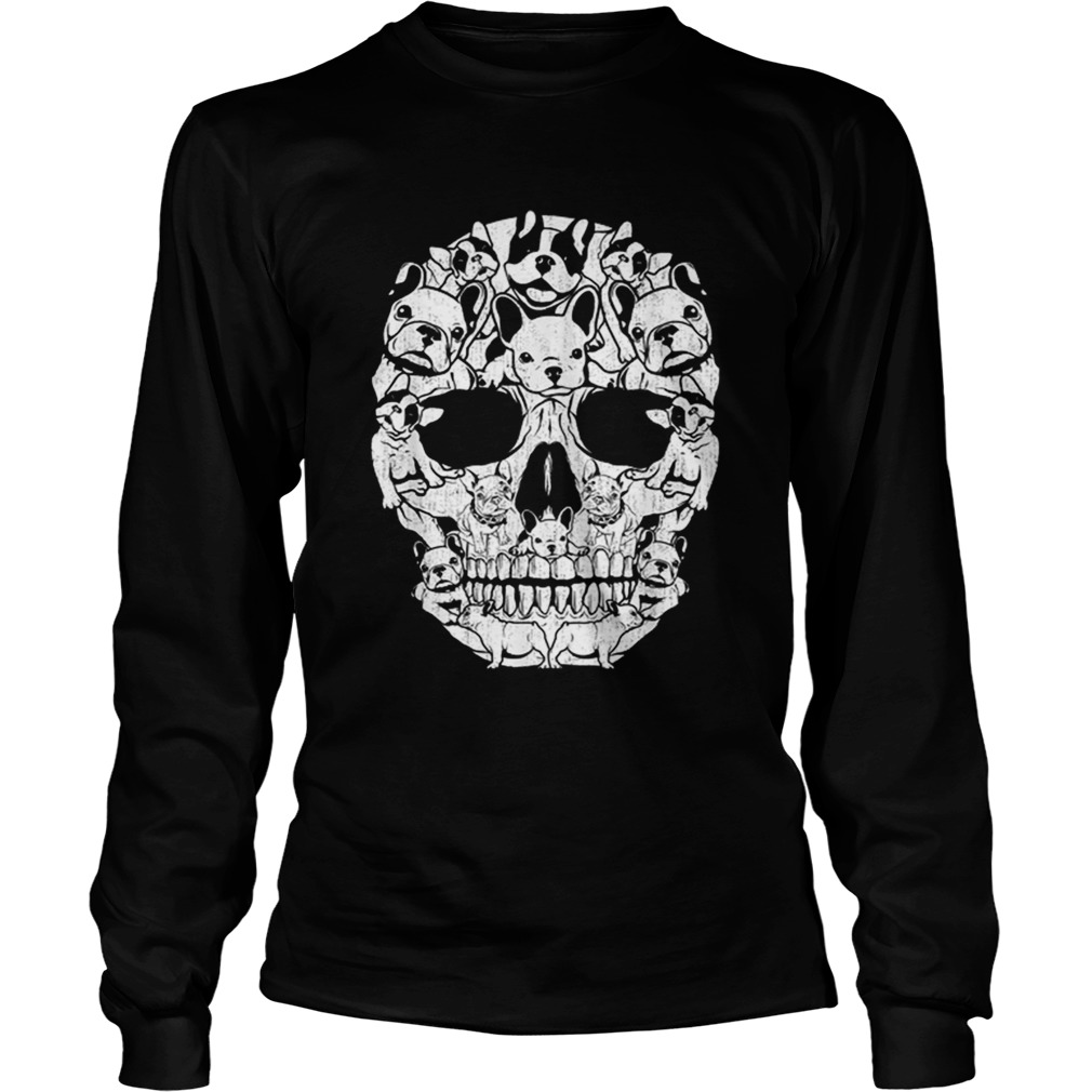 French Bulldog Dog Skull Halloween Costumes Gift LongSleeve