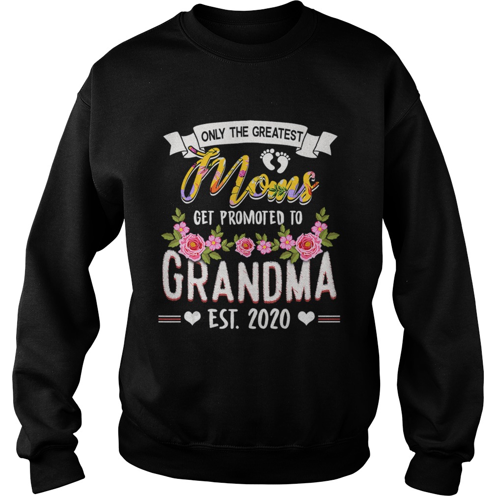 Funny New Moms Tee Get Promoted to Grandma Est2020 TShirt Sweatshirt