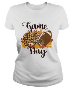 Game Day Football Fan Leopard Helmet Ball Fall Autumn Ts Classic Ladies