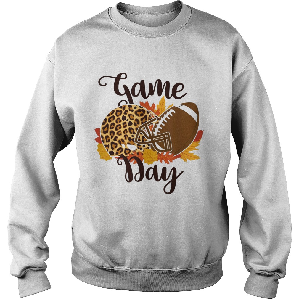 Game Day Football Fan Leopard Helmet Ball Fall Autumn Ts Sweatshirt