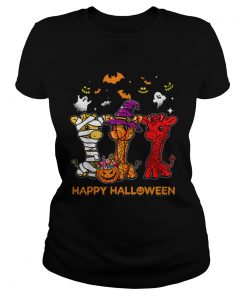 Giraffe Happy Halloween Cute Mummy Witch Pumpkin  Classic Ladies