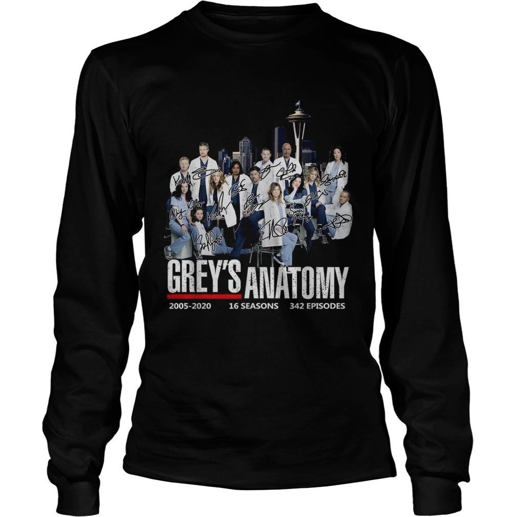 Greys anatomy 2005 2020 16 seasons 342 episodes signature LongSleeve