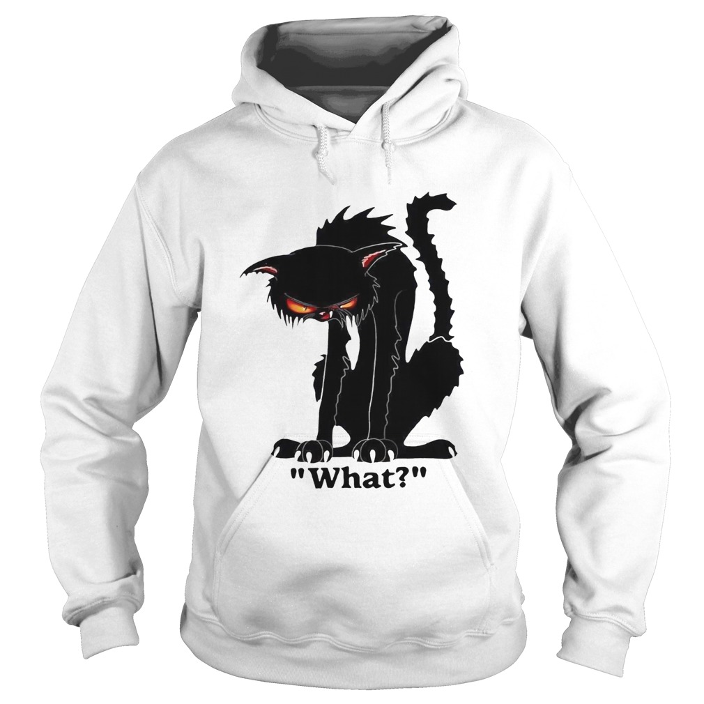 Grumpy black cat what cat Hoodie