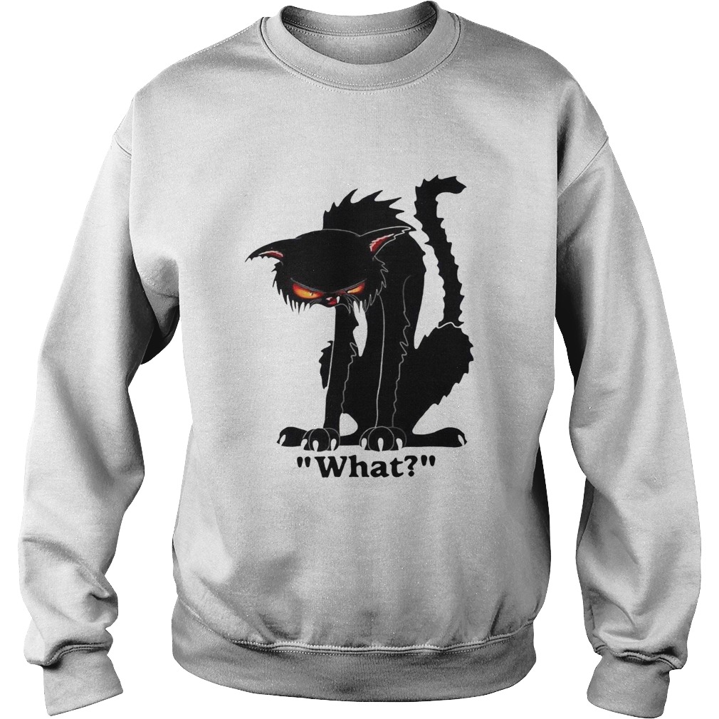 Grumpy black cat what cat Sweatshirt