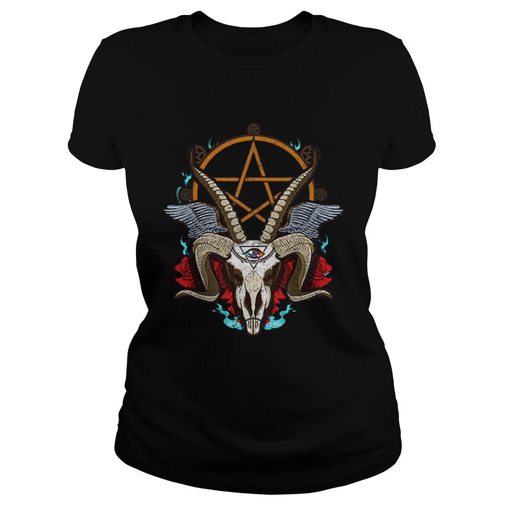 Halloween Baphomet Satanic Goat Ram Head Lucifer Eye Classic Ladies